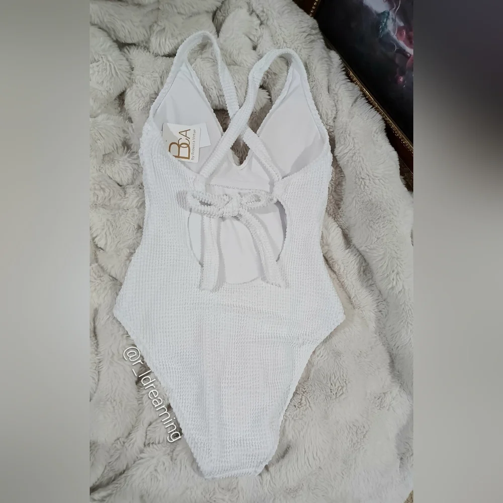 NWT BCA by Rebecca Virtue Madilynn Texture One Piece Swimsuit Size Large